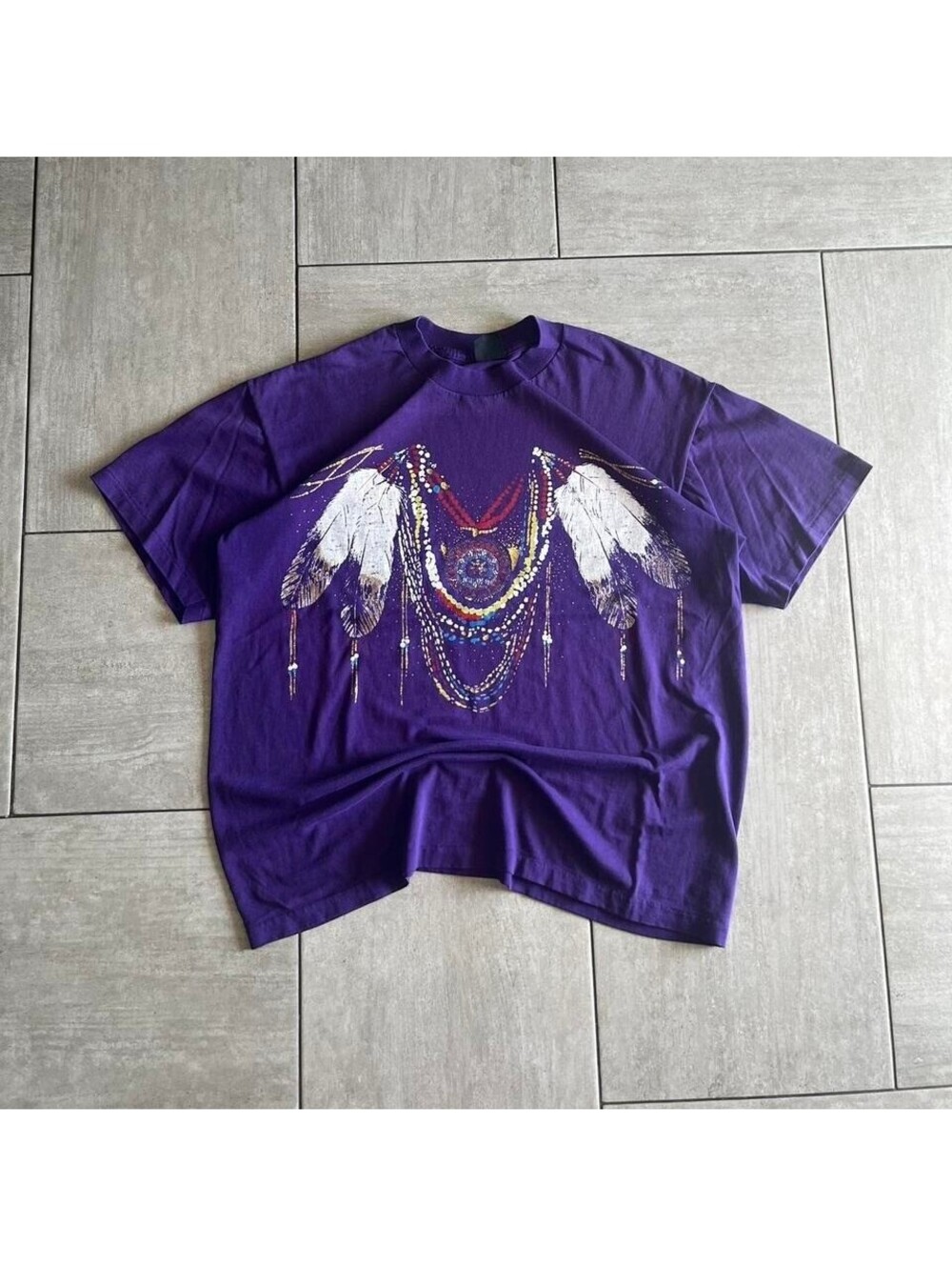 Vintage Purple Native American Single Stitch XL